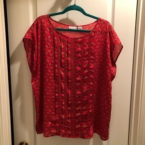 Liz Claiborne Red Paisley Top